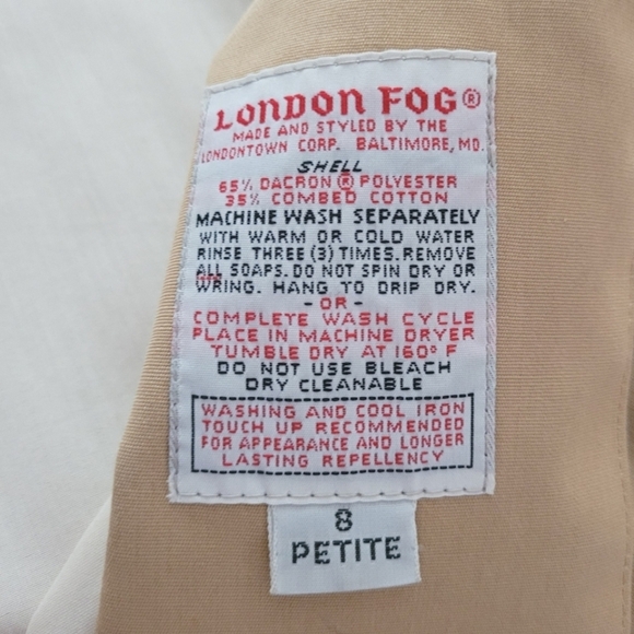 London Fog Vintage Khaki Hooded Trench Coat - Picture 8 of 8
